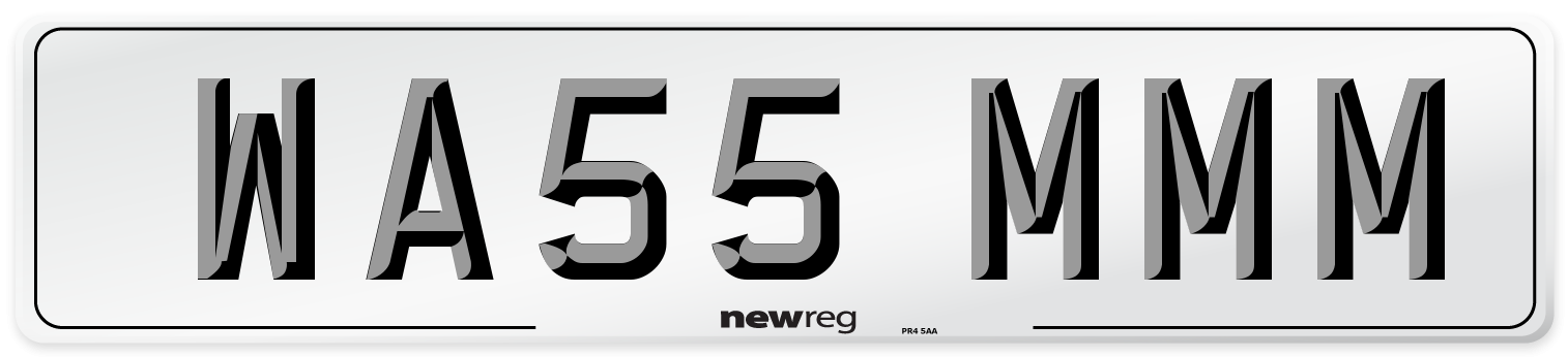 WA55 MMM Number Plate from New Reg